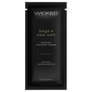 Wicked Sensual Massage Cream-Sage   Sea Salt Scented 10ml Foil