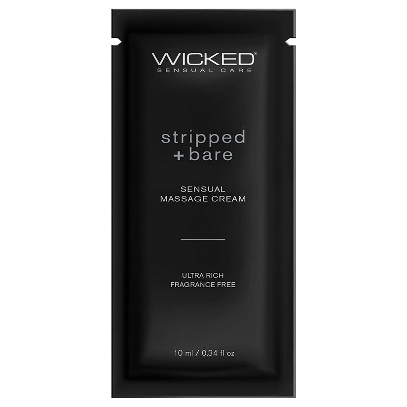 Wicked Sensual Massage Cream-Stripped   Bare Unscented 10ml Foil