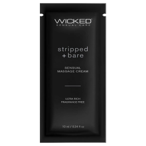 Wicked Sensual Massage Cream-Stripped   Bare Unscented 10ml Foil