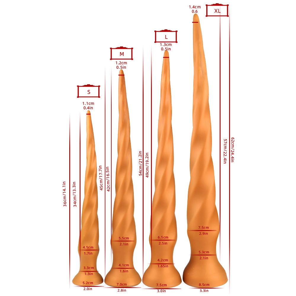 Worm - Long Butt Plug - Spiral Butt Plug - Deep Anal Toy